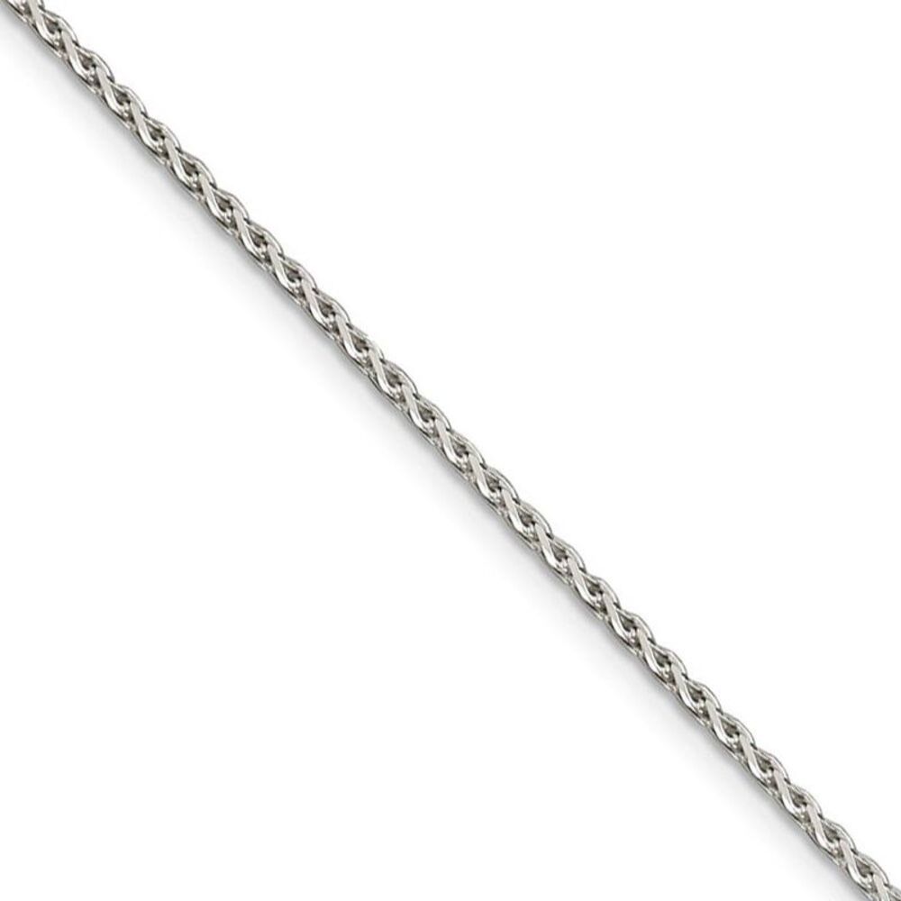 1.5mm Sterling Silver, Diamond Cut Solid Spiga Chain Necklace, 16 Inch